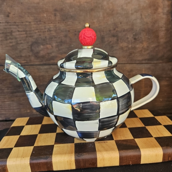 Mackenzie Childs Courtly Check Teapot Service Set - Picture 3 of 13